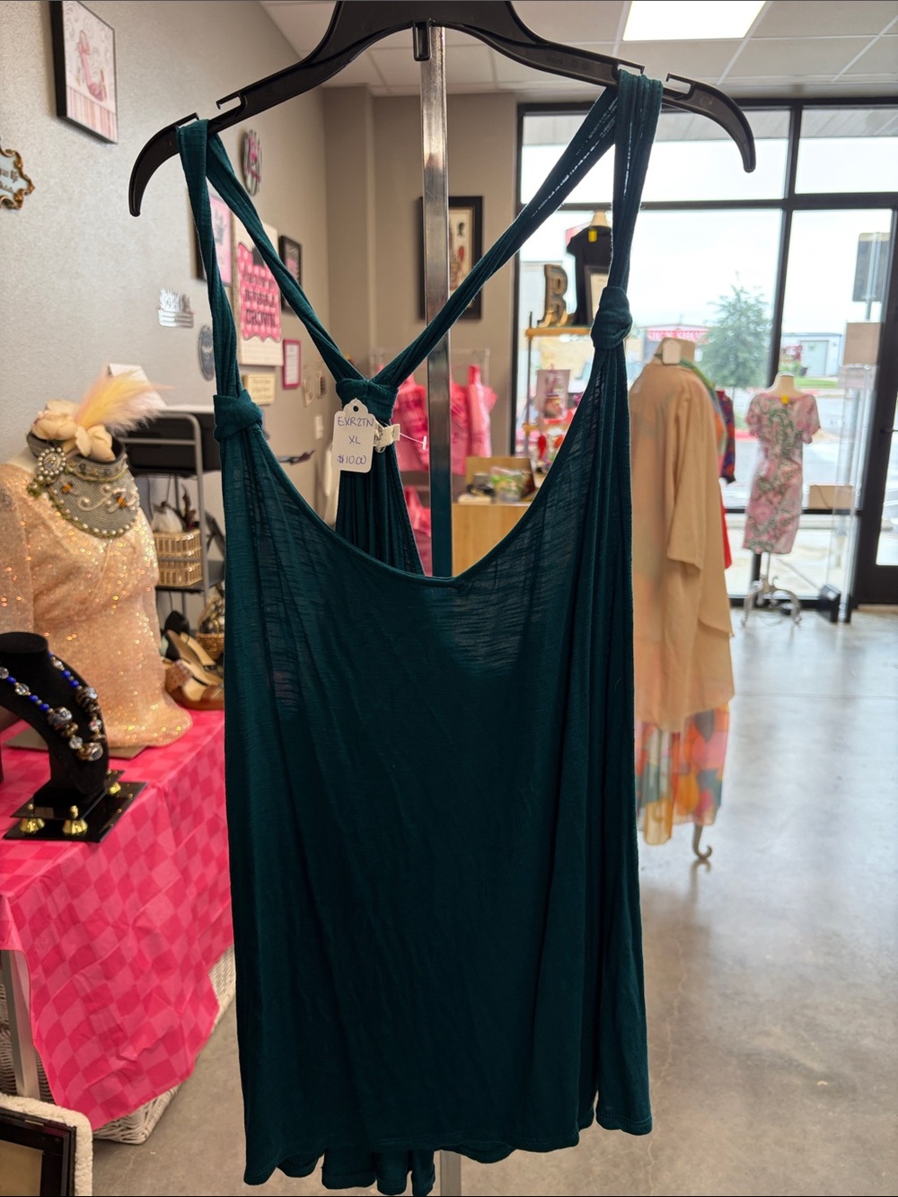 Maurices Teal Knotted Strap Tank
